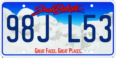SD license plate 98JL53
