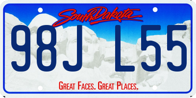 SD license plate 98JL55