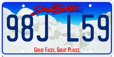 SD license plate 98JL59