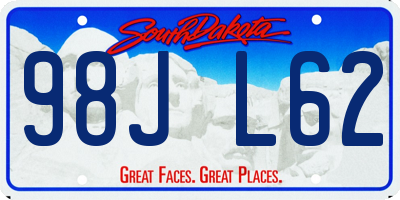 SD license plate 98JL62