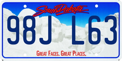 SD license plate 98JL63