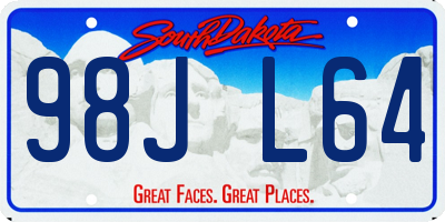SD license plate 98JL64