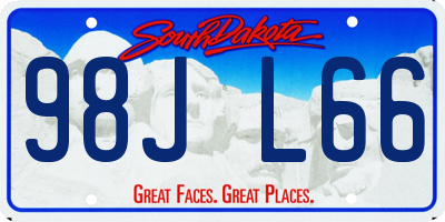 SD license plate 98JL66