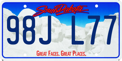 SD license plate 98JL77