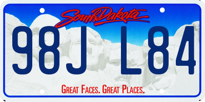 SD license plate 98JL84
