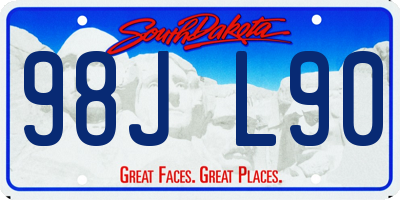 SD license plate 98JL90