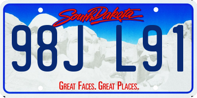 SD license plate 98JL91