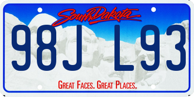SD license plate 98JL93