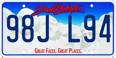 SD license plate 98JL94
