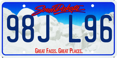 SD license plate 98JL96