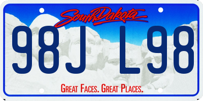 SD license plate 98JL98