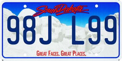 SD license plate 98JL99