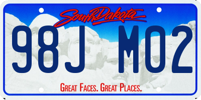SD license plate 98JM02