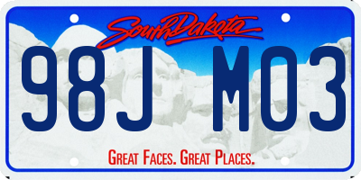 SD license plate 98JM03