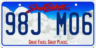 SD license plate 98JM06