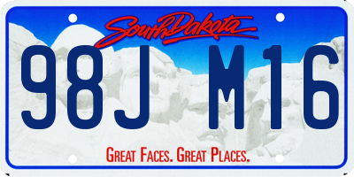 SD license plate 98JM16