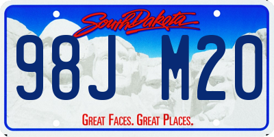 SD license plate 98JM20