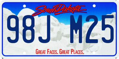 SD license plate 98JM25