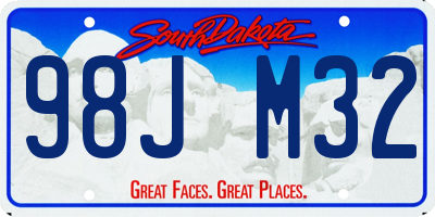 SD license plate 98JM32