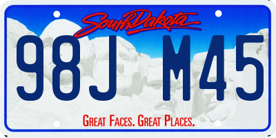 SD license plate 98JM45