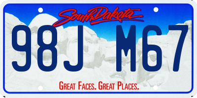SD license plate 98JM67