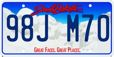 SD license plate 98JM70