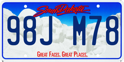 SD license plate 98JM78