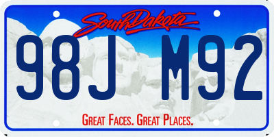SD license plate 98JM92