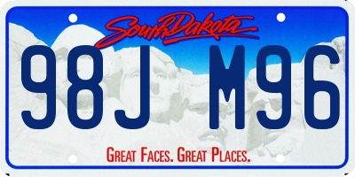 SD license plate 98JM96