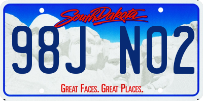 SD license plate 98JN02