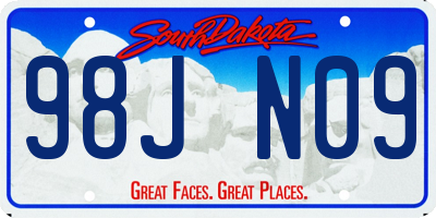SD license plate 98JN09