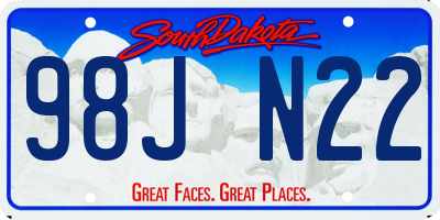 SD license plate 98JN22