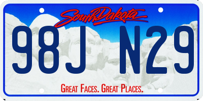 SD license plate 98JN29
