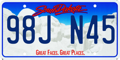 SD license plate 98JN45