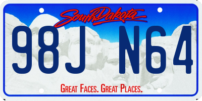 SD license plate 98JN64