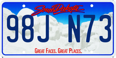 SD license plate 98JN73