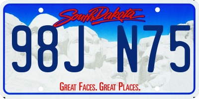 SD license plate 98JN75