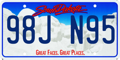 SD license plate 98JN95