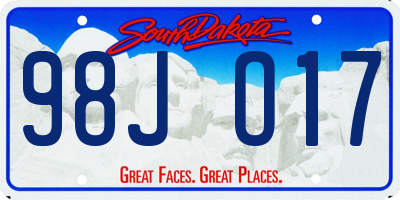 SD license plate 98JO17