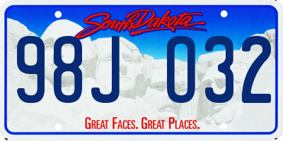 SD license plate 98JO32