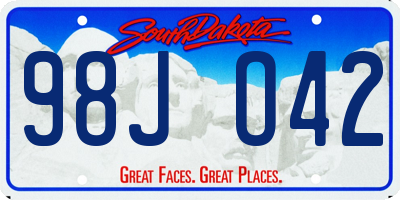 SD license plate 98JO42