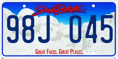 SD license plate 98JO45