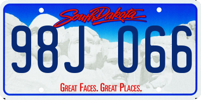 SD license plate 98JO66