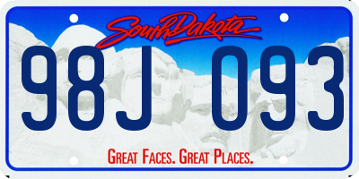 SD license plate 98JO93
