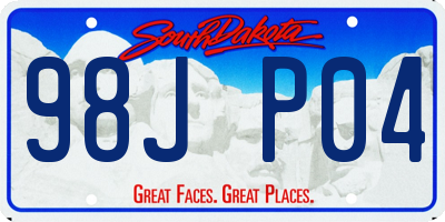 SD license plate 98JP04