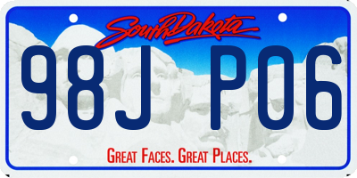 SD license plate 98JP06