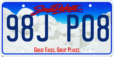 SD license plate 98JP08