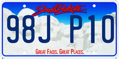 SD license plate 98JP10