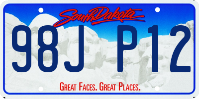 SD license plate 98JP12