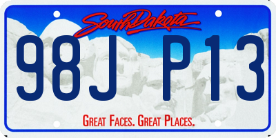 SD license plate 98JP13